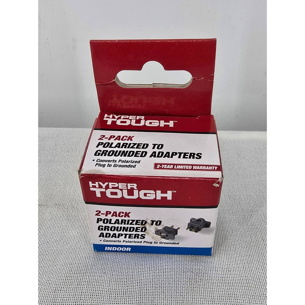 Hyper Tough 2-Pack Polarized to Grounded Adapters Gray Indoor 15A 125V 0125
